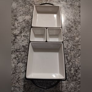New Beekman Home Serving Set w/ Metal Stand